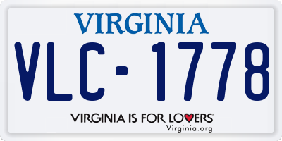 VA license plate VLC1778