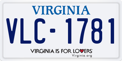 VA license plate VLC1781