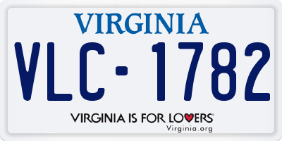VA license plate VLC1782