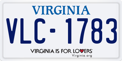 VA license plate VLC1783