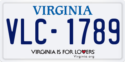 VA license plate VLC1789