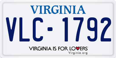VA license plate VLC1792