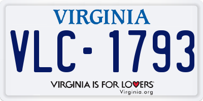 VA license plate VLC1793