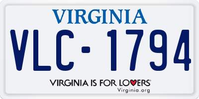 VA license plate VLC1794