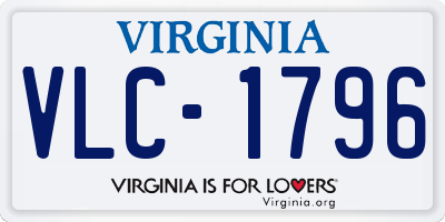 VA license plate VLC1796