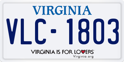 VA license plate VLC1803