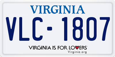 VA license plate VLC1807