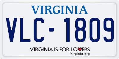 VA license plate VLC1809
