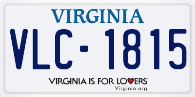 VA license plate VLC1815