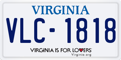 VA license plate VLC1818
