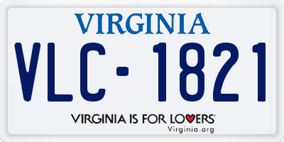 VA license plate VLC1821