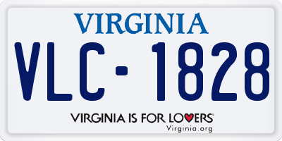 VA license plate VLC1828