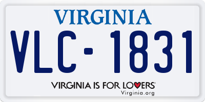 VA license plate VLC1831