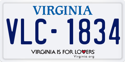 VA license plate VLC1834