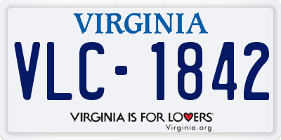 VA license plate VLC1842