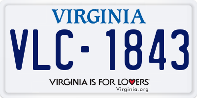VA license plate VLC1843