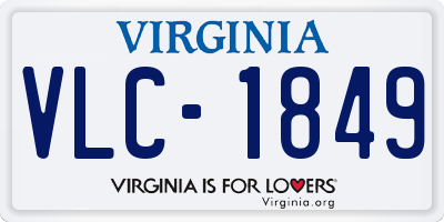 VA license plate VLC1849