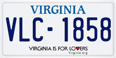 VA license plate VLC1858