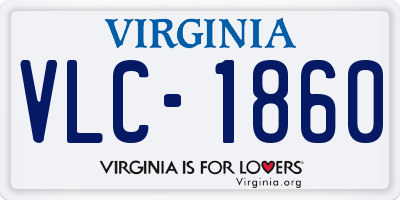 VA license plate VLC1860