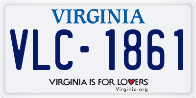 VA license plate VLC1861