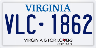 VA license plate VLC1862