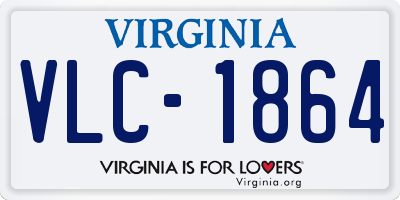 VA license plate VLC1864