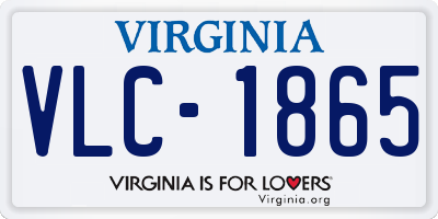 VA license plate VLC1865