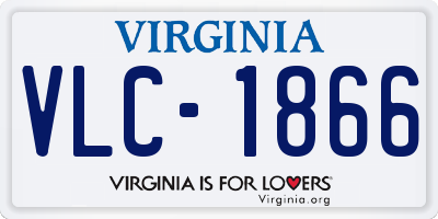 VA license plate VLC1866