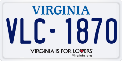 VA license plate VLC1870