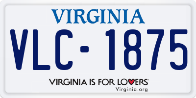 VA license plate VLC1875