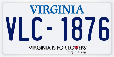 VA license plate VLC1876