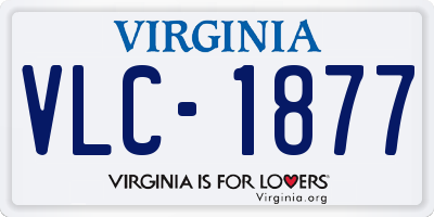 VA license plate VLC1877