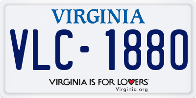 VA license plate VLC1880