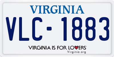 VA license plate VLC1883