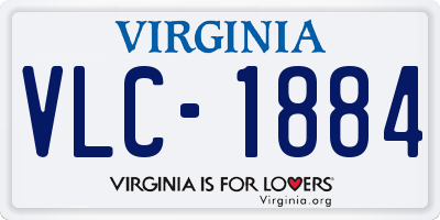 VA license plate VLC1884