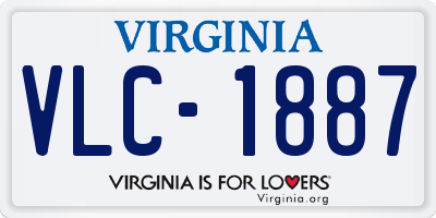 VA license plate VLC1887