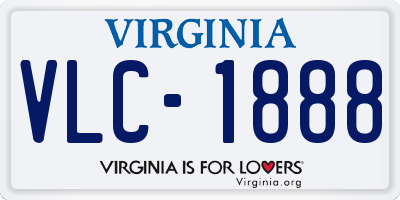 VA license plate VLC1888