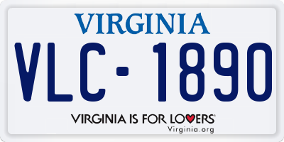 VA license plate VLC1890