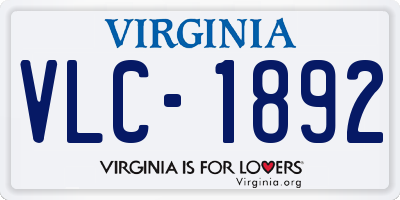 VA license plate VLC1892