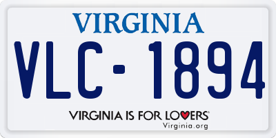 VA license plate VLC1894