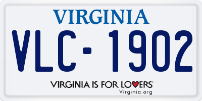 VA license plate VLC1902