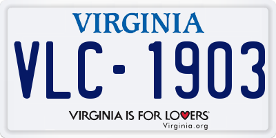 VA license plate VLC1903