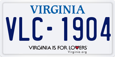 VA license plate VLC1904