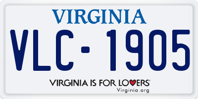 VA license plate VLC1905