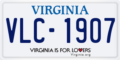 VA license plate VLC1907