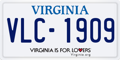 VA license plate VLC1909