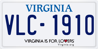 VA license plate VLC1910