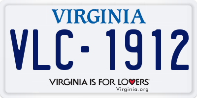 VA license plate VLC1912