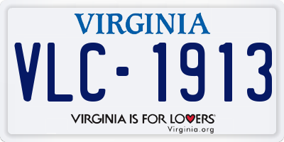 VA license plate VLC1913