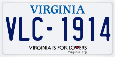 VA license plate VLC1914